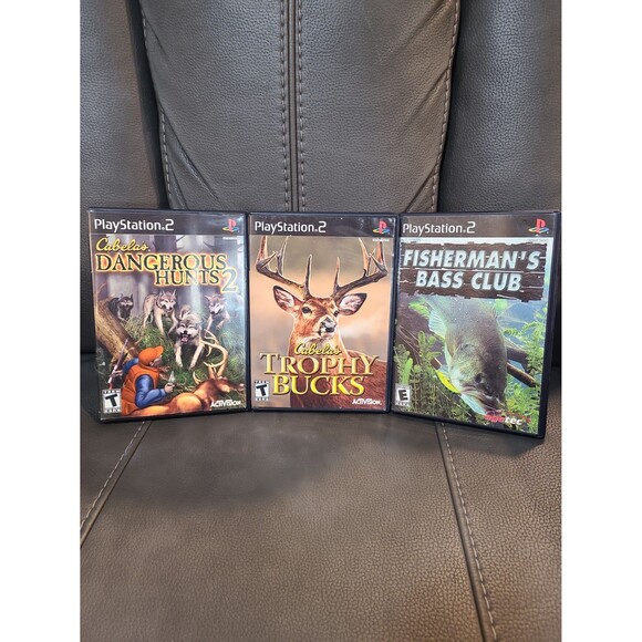 PlayStation 2 Big Game Lot - Bass Club, Trophy Bucks, Dangerous Hunts - Picture 1 of 10